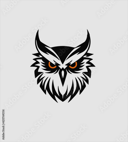 Fototapeta Naklejka Na Ścianę i Meble -  Owl head Logo design, vector illustration. Emblem design on white background