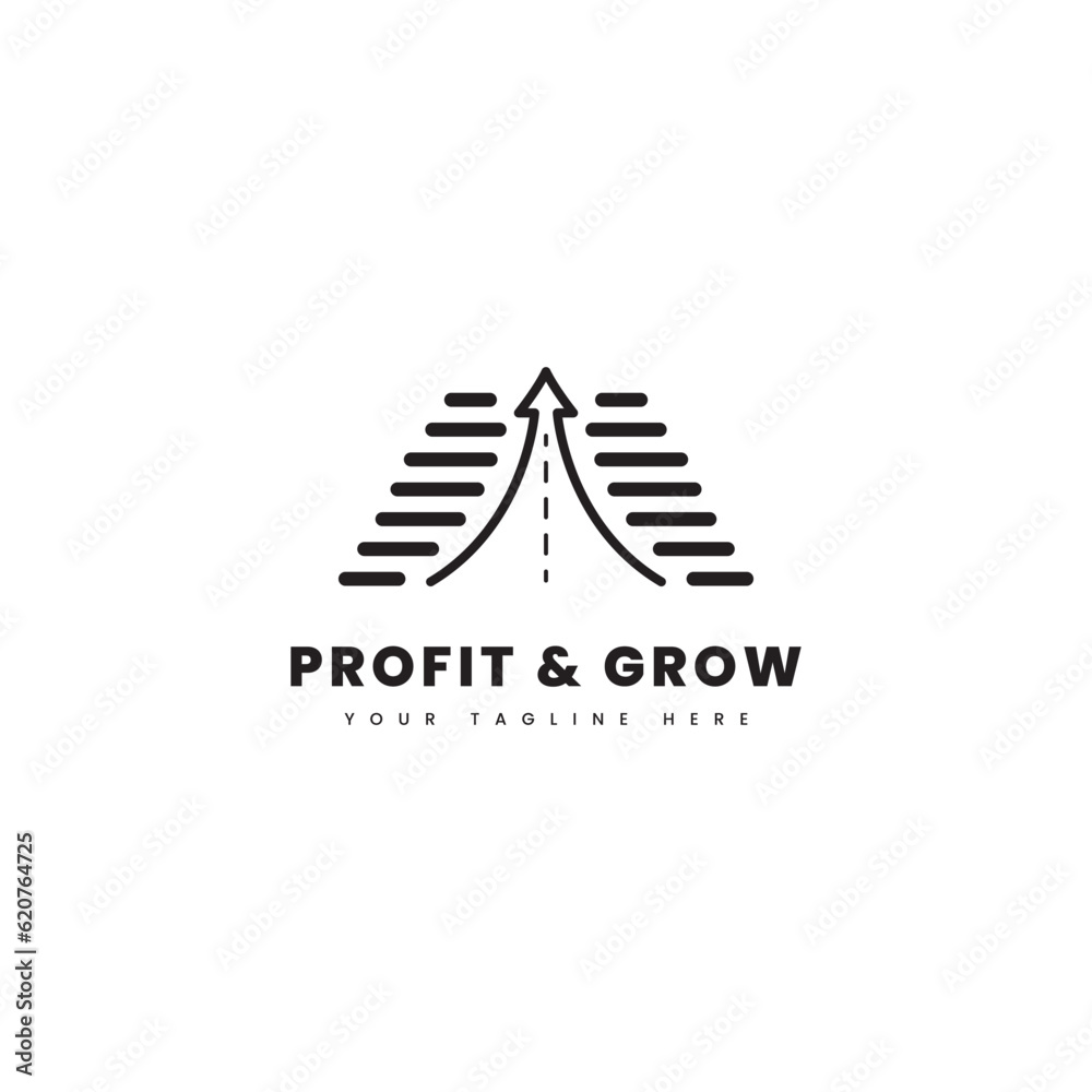 Highway combination with arrow shape, logo for profit business and increase revenue Highway combination with arrow shape, logo for profit business and increase revenue