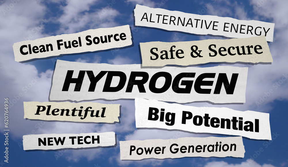 Hydrogen News Headlines Clean Energy Technology Update Trends 3d Illustration