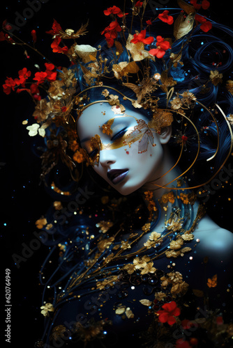 Futuristic Fashion Portrait of Beautiful Young Women