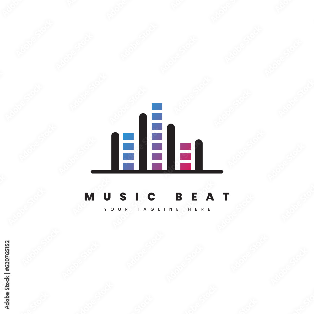 Music beat logo. Colorful music bits for music logo needs.