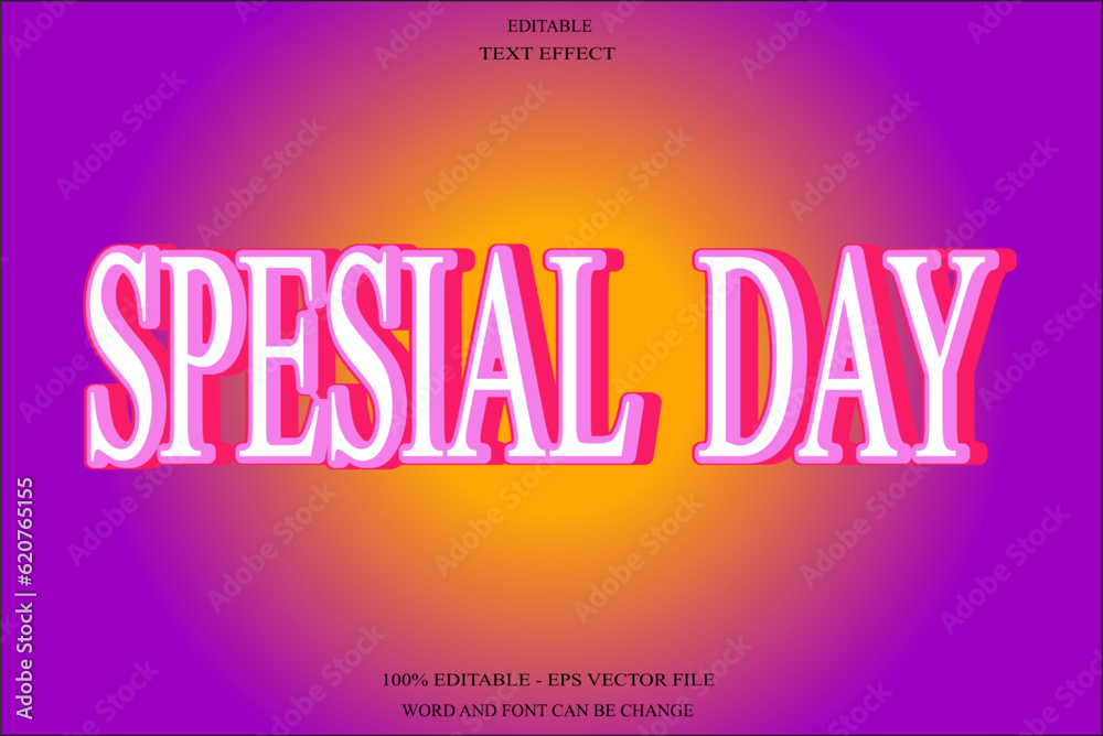 Spesial Day editable text effect emboss