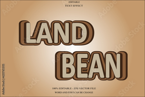 Land bean editable text effect emboss