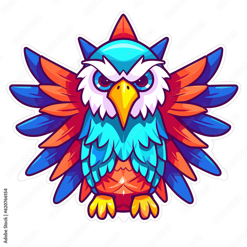 Fototapeta premium Hawk, 4th of July Cute in the style of colorful, Generative Ai