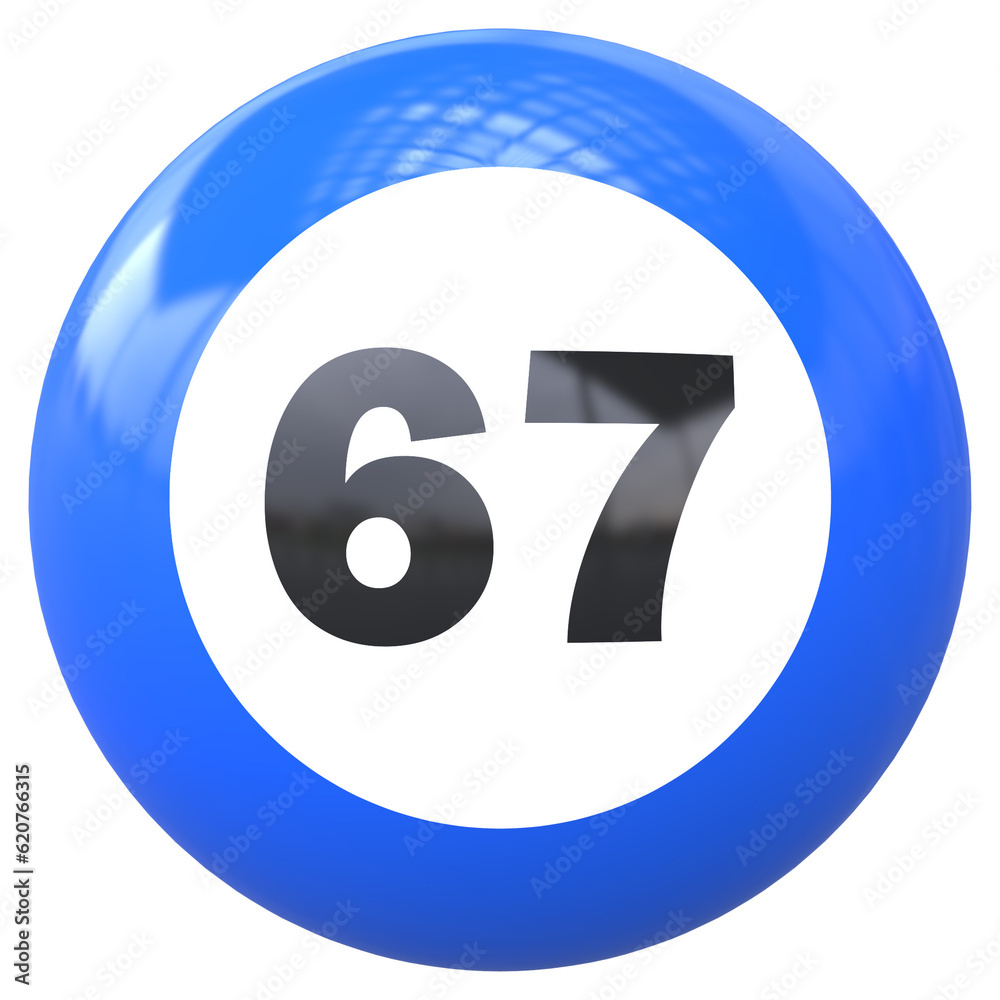 Ball 3D Number 67 Ball 3D Number 67