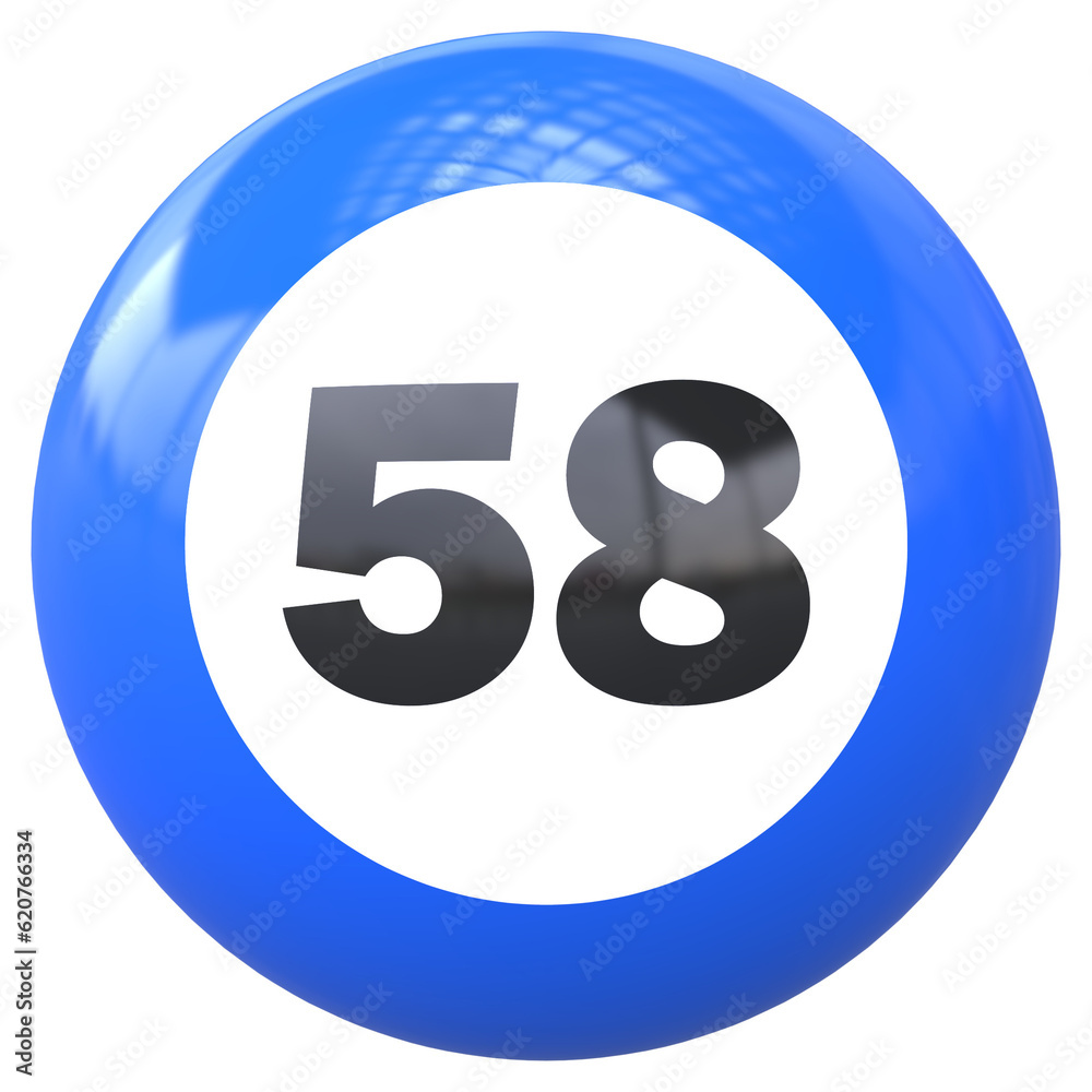 Ball 3D Number 58 Ball 3D Number 58