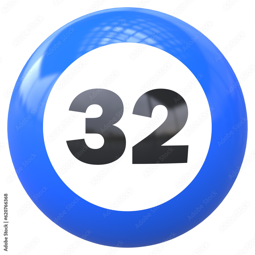 Ball 3D Number 32 Ball 3D Number 32