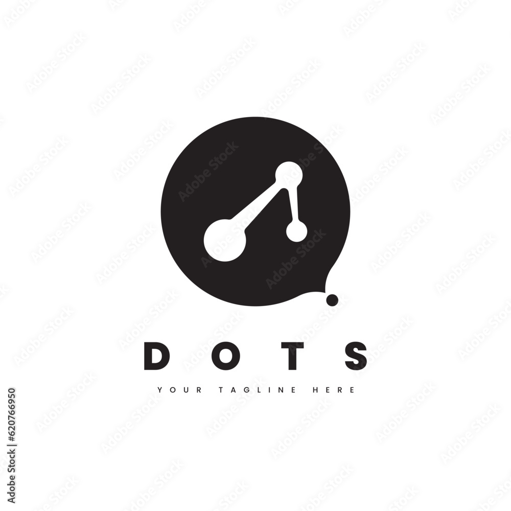 Dots simple logo. Interconnected dots for togetherness themed logo Dots simple logo. Interconnected dots for togetherness themed logo