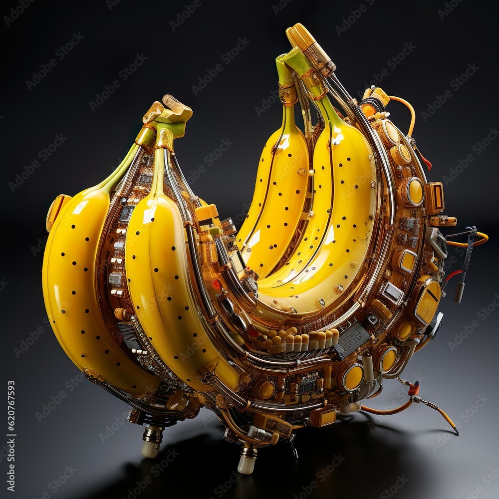 Bananas created in the concept of a machine.