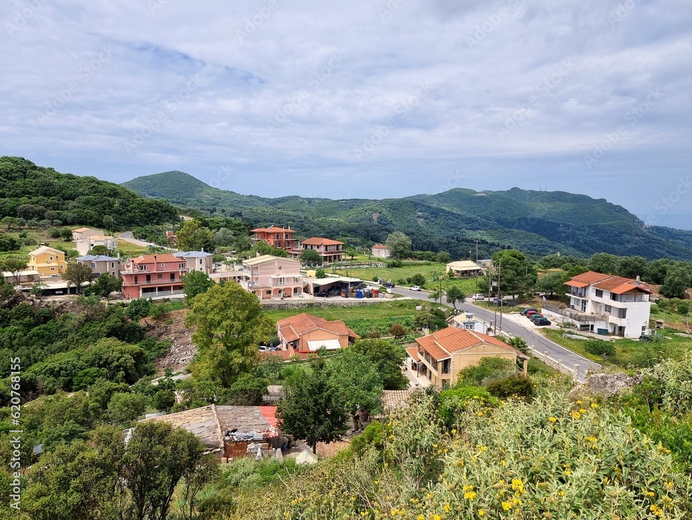 Small town on the Greek island of Corfu
