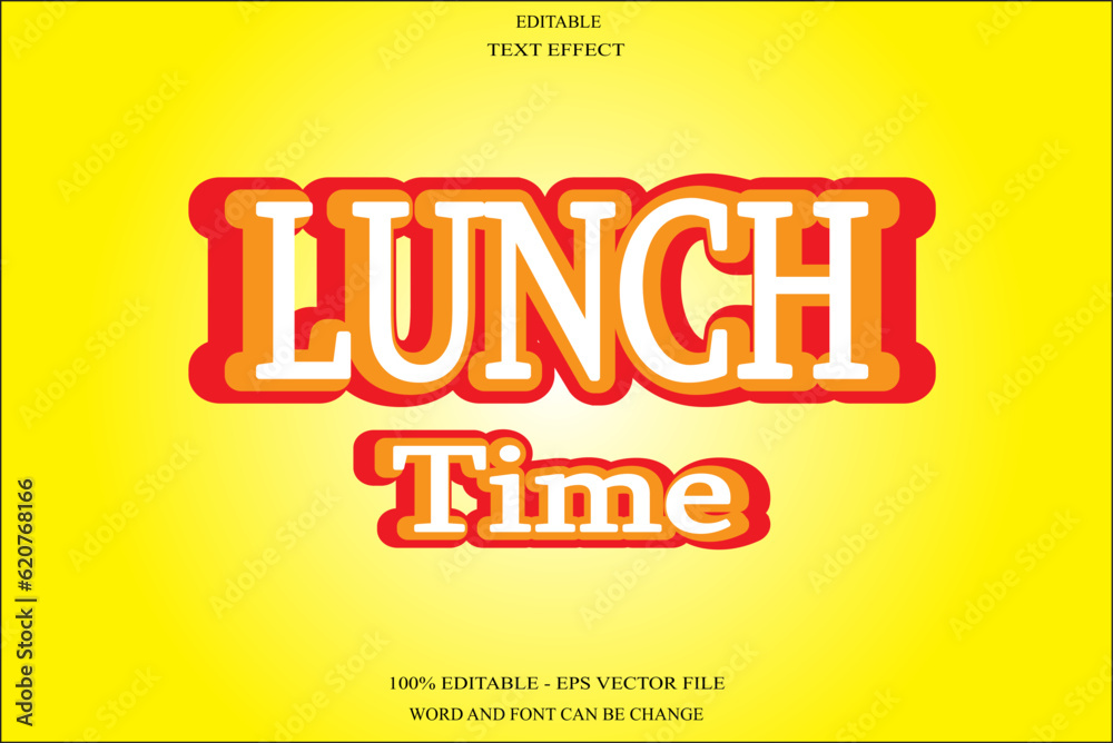 Lunch Time editable text effect emboss