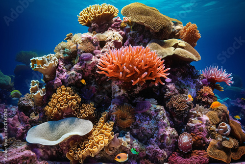 Obraz na plátne Photo photo of a coral colony on a reef photography