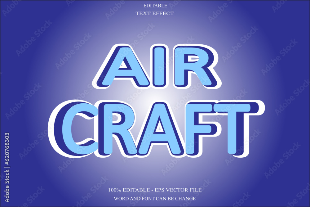 Air Craft editable text effect emboss