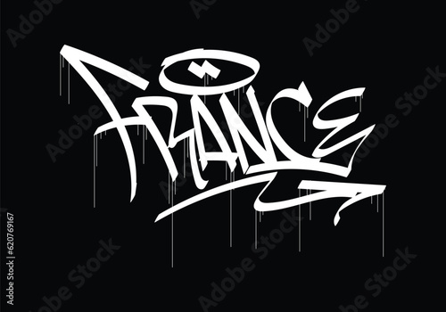 FRANCE word graffiti tagging style