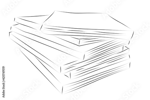 simple vector hand draw sketch stack of book