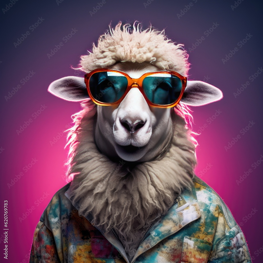 sheep wearing sunglasses