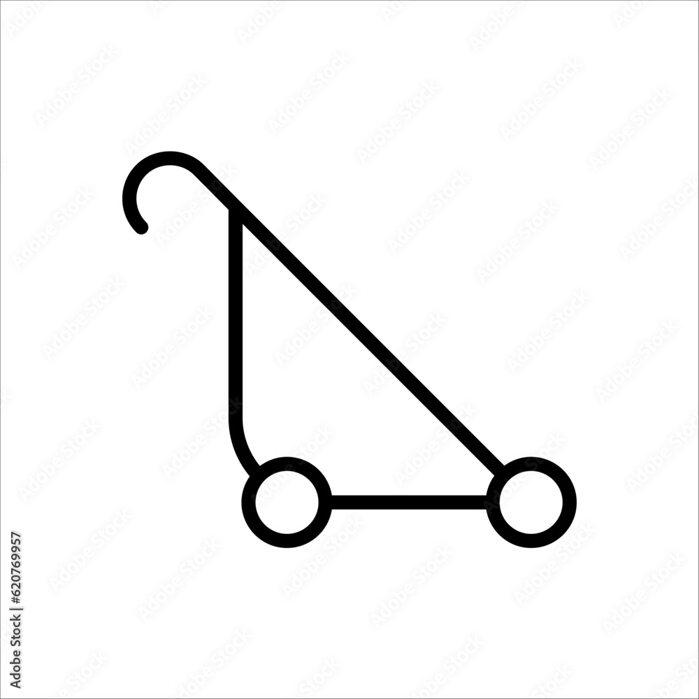 Baby stroller icon. Simple baby carriage icon on white background Baby stroller icon. Simple baby carriage icon on white background