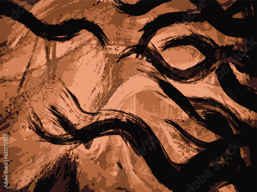 Vector illustration of abstract brush strokes