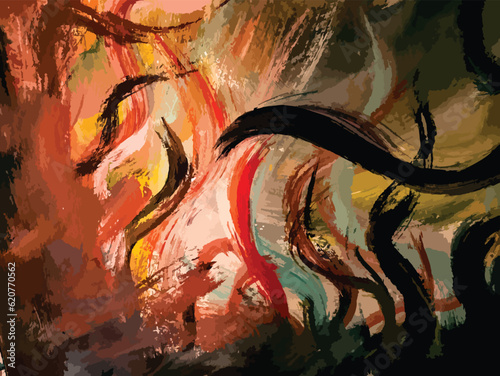 Vector illustration of abstract brush strokes