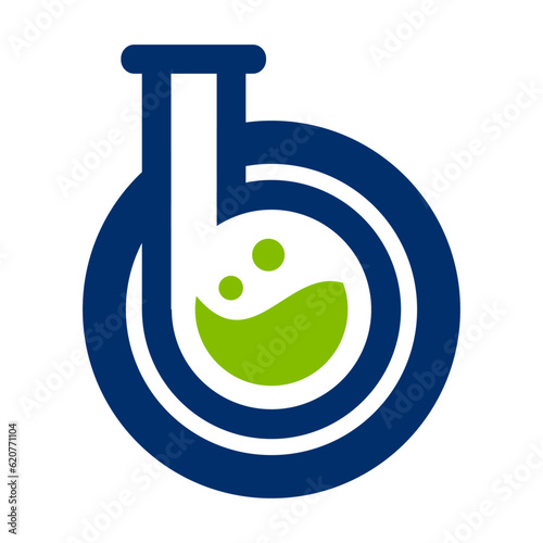 b letter laboratory tube logo template