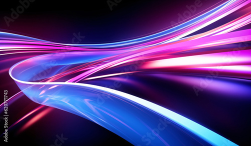 Dynamic composition of bright lines, abstract background. Glowing swirls.