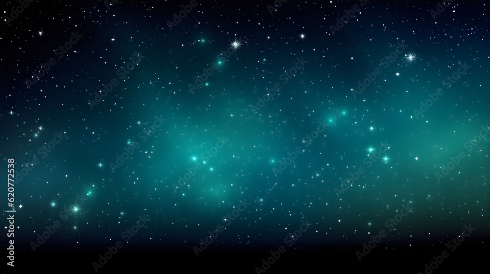 Vector Stars in Black, Deep Blue, Teal, and Sky Blue Gradually Overlapping on a Serene Night Sky, a Captivating and Imaginative Composition. Generative AI
