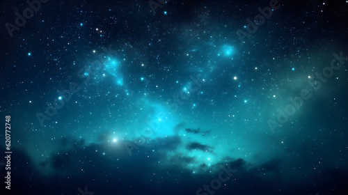 Vector Stars in Black  Deep Blue  Teal  and Sky Blue Gradually Overlapping on a Serene Night Sky  a Captivating and Imaginative Composition. Generative AI