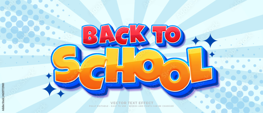 Back to school background with vector editable text style Back to school background with vector editable text style