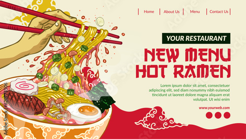 Landing page template of Ramen Restaurant