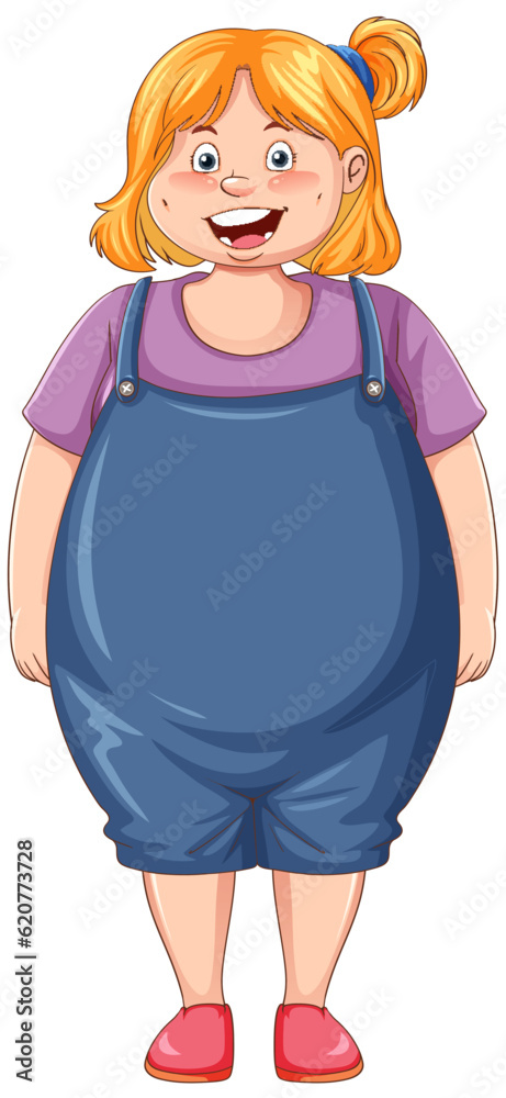 Overweight girl cartoon character Overweight girl cartoon character