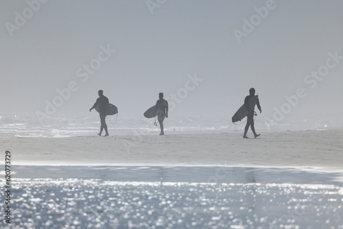 Photography Early Morning Foggy Surfing, New Smyrna Beach