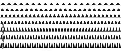 Wavy border pattern set. Repeating wave lines collection. Graphic design elements for decoration. Abstract dividers and separators. Vector