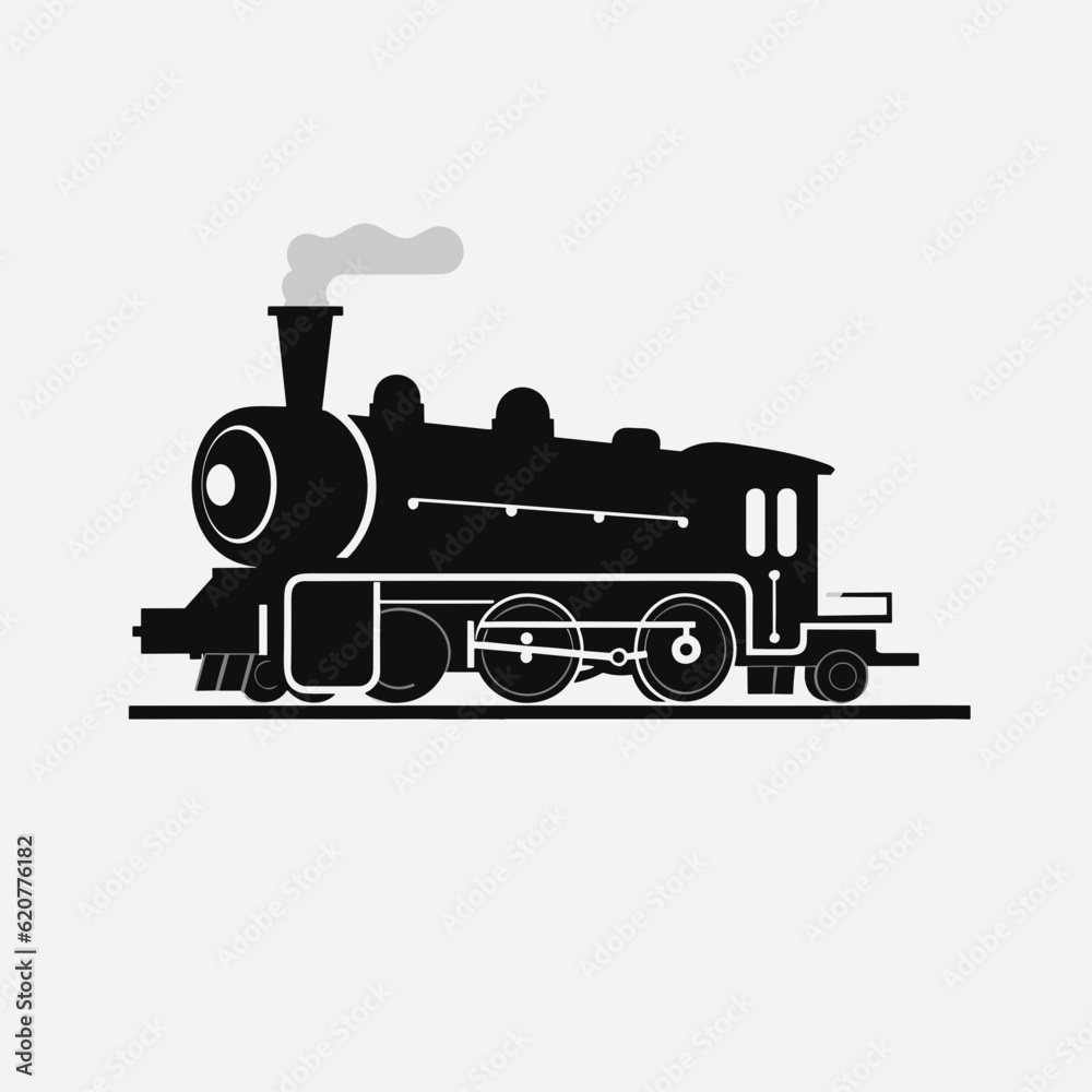 steam locomotive isolated on white