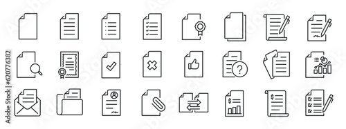 Tablou canvas Document line icons