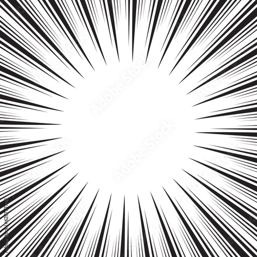 Cartoon halftone line. Comic lines. Concentrated frames. Superhero hero. Anime focus isolated on white background. Radial pattern. Accent attention. Superhero texture. Vector illustration.