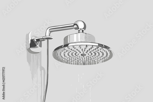 illustration of a faucet with water drops