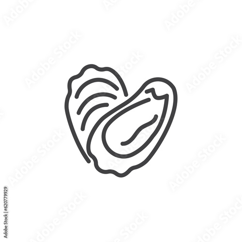 Oyster shell line icon