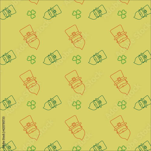 Digital png illustration of green shamrock and st patrick on transparent background