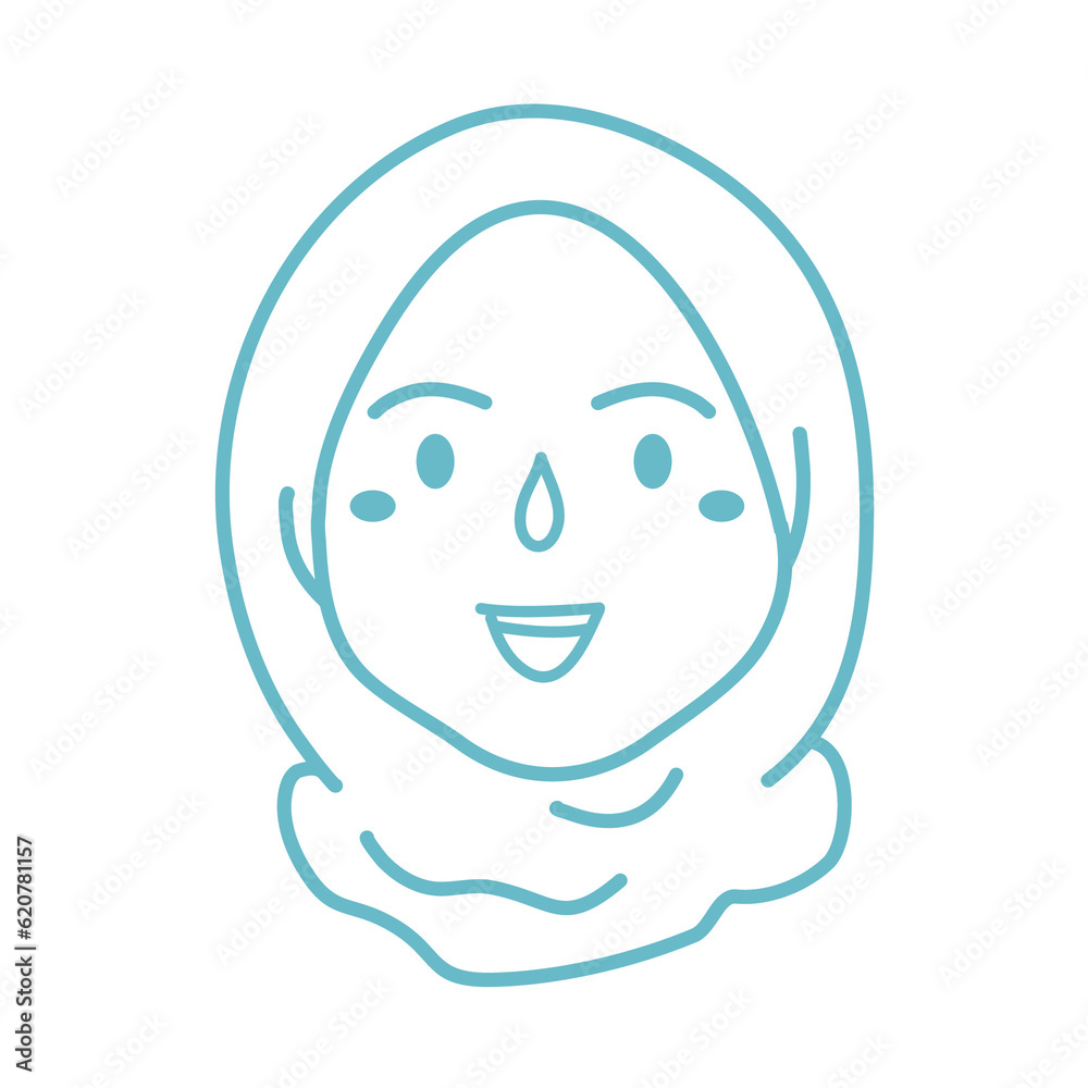 hand drawn minimal line art hijab girl hand drawn minimal line art hijab girl