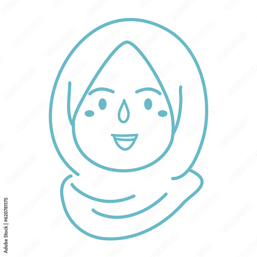 hijab woman fashion logo illustration