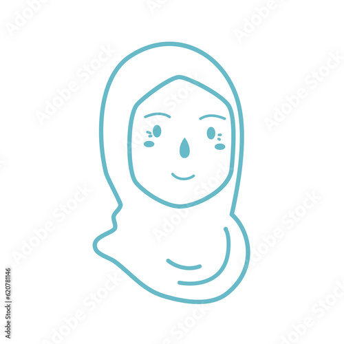 hand drawn hijab logo design