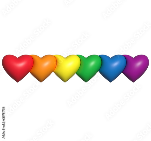 LGBT pride heart colorful rainbow logo icon sign style Fashion print clothes apparel greeting invitation card cover banner book 3D render