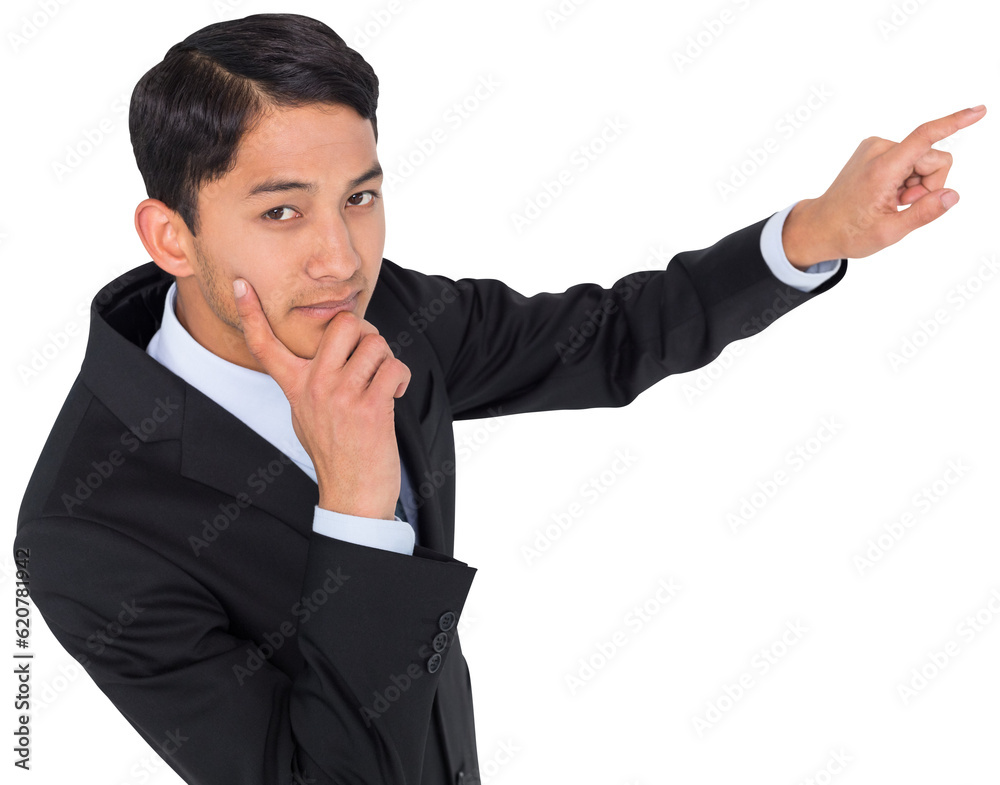 Digital png photo of thinking asian businessman on transparent background Digital png photo of thinking asian businessman on transparent background
