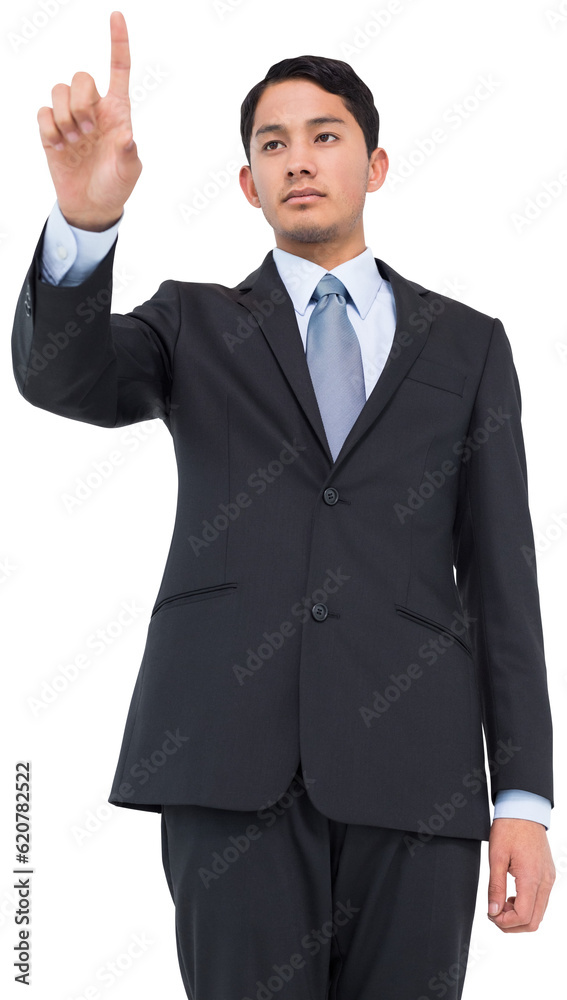 Digital png photo of focused asian businessman on transparent background Digital png photo of focused asian businessman on transparent background