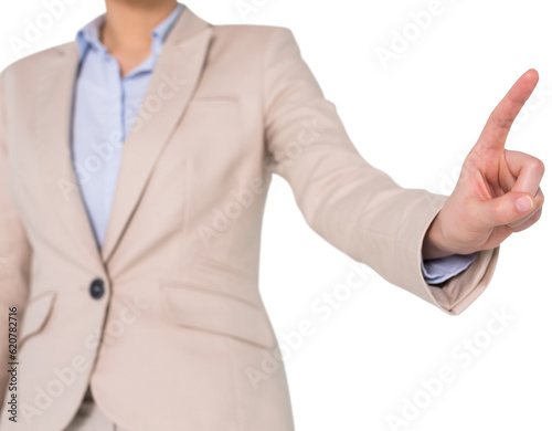 Digital png photo of mid section of asian businesswoman on transparent background