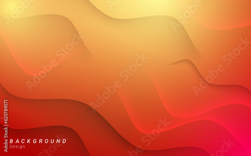 Abstract red orange wave shape background