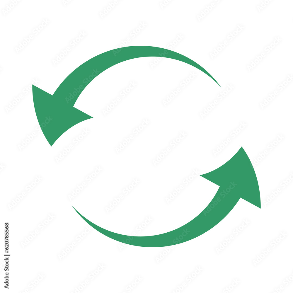 green recycle arrows icon vector. green recycle arrows icon vector.