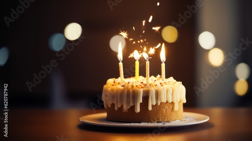 Birthday cake with candle
