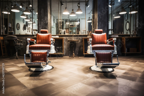 Barbershop interior in retro style. © Amerigo_images