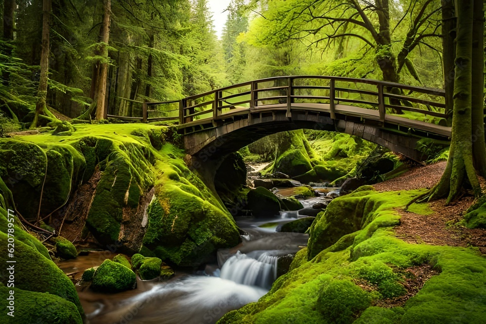 bridge over the river generated by AI technology bridge over the river generated by AI technology